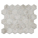 Sky Blue Honed Hexagon 2 Marble Mosaics 12x12