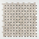 Sky Blue Honed Thin Basket Marble Mosaics 12x12