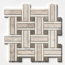 Sky Blue Honed Thin Basket Marble Mosaics 12x12