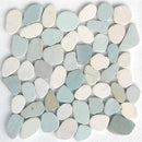 Sky Green Natural Pebble Stone Pebble Mosaics 12x12