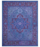 Sky Traditional Design Purple Hand Tufted Overdyed Wool Rug