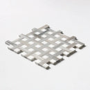 Skyline, Snow White Polished Basket Weave 1x3 Marble Mosaics 12x12