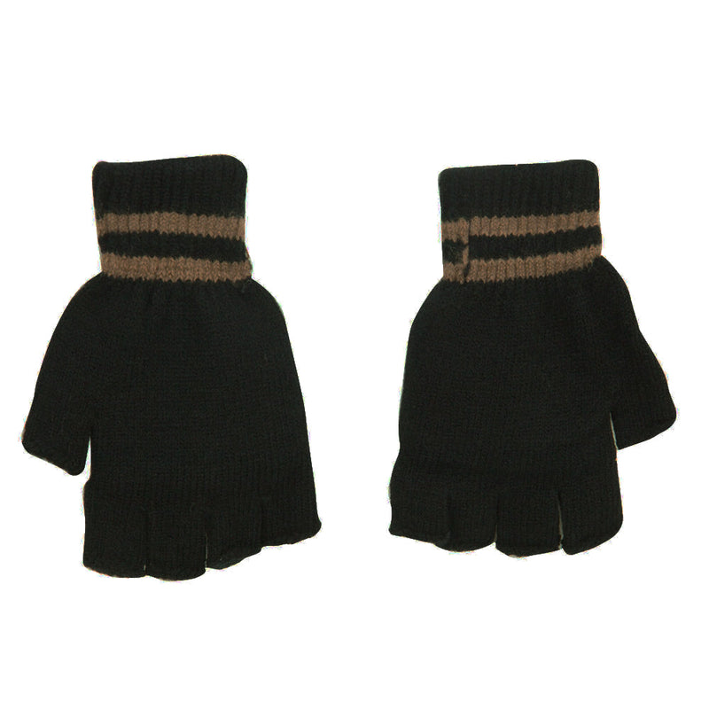 Men's Striped Fingerless Flip Top Glove