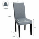 Set of 2 Fabric Upholstered Dining Chairs with Nailhead by LJGDeals