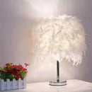 GobekUsa Sleek 1-Head Nightstand Lamp: Modern Table Light with Feather Shade for Bedroom