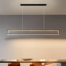 GobekUsa Sleek 39"/47" Rectangular Hanging Lamp: Simplicity Aluminum LED Island Pendant for Dining Room with Warm/White Light