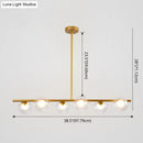 GobekUsa Sleek 6-Light Modern Island Pendant: Transparent Glass Ceiling Light for Dining Table