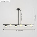 GobekUsa Sleek 6-Light Modern Island Pendant: Transparent Glass Ceiling Light for Dining Table