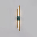 GobekUsa Sleek Acrylic Green LED Wall Sconce with Marble Trim