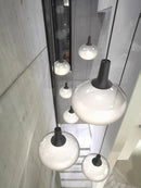 Stainless Steel Chandelier Hanging Lights 7-12W COB LED for Dining Room Modern Minimalist Design