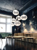 Stainless Steel Chandelier Hanging Lights 7-12W COB LED for Dining Room Modern Minimalist Design