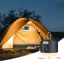 Sleek black & cream rechargeable led camping lantern with fan by Decorbites