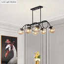 GobekUsa Sleek Black Glass Sphere Island Light for Modern Dining Rooms