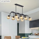 GobekUsa Sleek Black Glass Sphere Island Light for Modern Dining Rooms