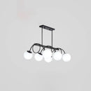 GobekUsa Sleek Black Glass Sphere Island Light for Modern Dining Rooms