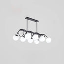 GobekUsa Sleek Black Glass Sphere Island Light for Modern Dining Rooms
