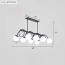 GobekUsa Sleek Black Glass Sphere Island Light for Modern Dining Rooms