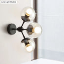 GobekUsa Sleek Black Glass Wall Mounted Vanity Light with 3 Spherical Bulbs - Modern Bathroom Lighting