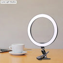 GobekUsa Portable Black Circle Clip-on Vanity Light Mobile Phone Holder with LED Fill Lamp (6"/8" Dia)