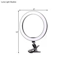 GobekUsa Portable Black Circle Clip-on Vanity Light Mobile Phone Holder with LED Fill Lamp (6"/8" Dia)