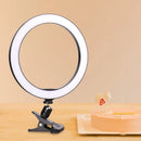 GobekUsa Portable Black Circle Clip-on Vanity Light Mobile Phone Holder with LED Fill Lamp (6"/8" Dia)
