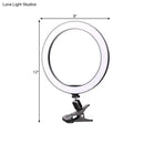 GobekUsa Portable Black Circle Clip-on Vanity Light Mobile Phone Holder with LED Fill Lamp (6"/8" Dia)