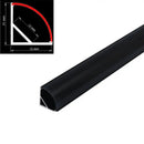 GobekUsa Black V LED Aluminum Profile with Milky Cover for Strip Light in Corner Cabinets