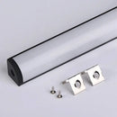GobekUsa Black V LED Aluminum Profile with Milky Cover for Strip Light in Corner Cabinets
