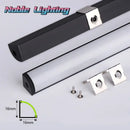 GobekUsa Black V LED Aluminum Profile with Milky Cover for Strip Light in Corner Cabinets