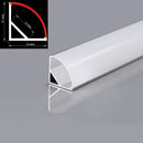 GobekUsa Black V LED Aluminum Profile with Milky Cover for Strip Light in Corner Cabinets