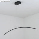GobekUsa Sleek Black/White Arch Island LED Pendant Lamp for Elegant Dining Table Lighting