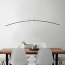 GobekUsa Sleek Black/White Arch Island LED Pendant Lamp for Elegant Dining Table Lighting