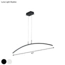 GobekUsa Sleek Black/White Arch Island LED Pendant Lamp for Elegant Dining Table Lighting