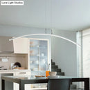 GobekUsa Sleek Black/White Arch Island LED Pendant Lamp for Elegant Dining Table Lighting