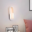 GobekUsa Sleek Black/White Sloped Half-Oblong Sconce Minimalist Acrylic LED Wall Light in Warm/White - Perfect for Parlor