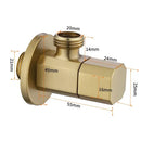 Sleek brushed gold corner valve water control bathroom tap by Decorbites