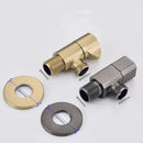 Sleek brushed gold corner valve water control bathroom tap by Decorbites