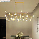 GobekUsa Sleek Firefly LED Dining Room Pendant Light with Opal Glass - Minimalist Island Chandelier