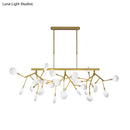 GobekUsa Sleek Firefly LED Dining Room Pendant Light with Opal Glass - Minimalist Island Chandelier
