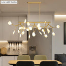 GobekUsa Sleek Firefly LED Dining Room Pendant Light with Opal Glass - Minimalist Island Chandelier