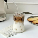 Sleek glass iced latte coffee cup with wood band kitchen tumbler by Decorbites