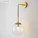 GobekUsa Sleek Glass Spherical Wall Sconce Light - Stylish Single Bulb Wall Hanging Lighting for Living Room