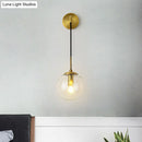 GobekUsa Sleek Glass Spherical Wall Sconce Light - Stylish Single Bulb Wall Hanging Lighting for Living Room