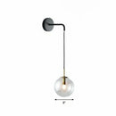 GobekUsa Sleek Glass Spherical Wall Sconce Light - Stylish Single Bulb Wall Hanging Lighting for Living Room