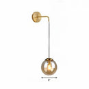 GobekUsa Sleek Glass Spherical Wall Sconce Light - Stylish Single Bulb Wall Hanging Lighting for Living Room