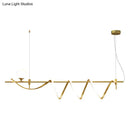GobekUsa Sleek Gold Curves Pendant Light with Simplicity LED and Ball Shade