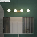 GobekUsa Sleek Gold Linear Vanity Wall Light with Milky Ball Glass Sconce for Bathroom