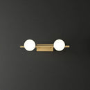 GobekUsa Sleek Gold Linear Vanity Wall Light with Milky Ball Glass Sconce for Bathroom