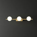 GobekUsa Sleek Gold Linear Vanity Wall Light with Milky Ball Glass Sconce for Bathroom