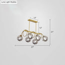 GobekUsa Sleek Gold Spiral Island Light - Post-Modern Metal Ceiling Hang Lamp with Ball Glass Shade